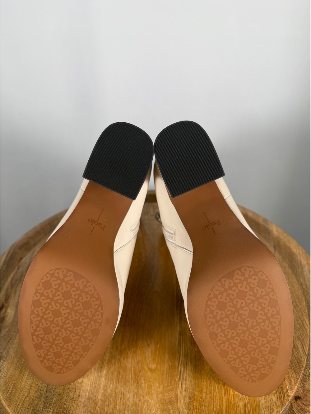 NWB Linea Paolo Winslow Cream Leather Platform Block Heel Ankle Boots Size 9 - Picture 3 of 10